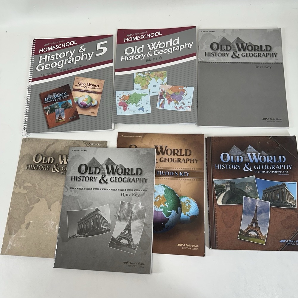 Abeka Old World History And Geography 5th grade course Lot of 7 books